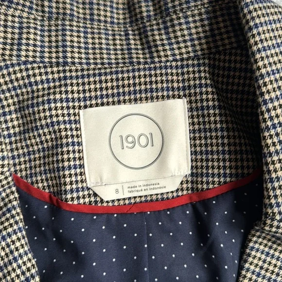 1901 Men's Checkered Blazer - Black and White